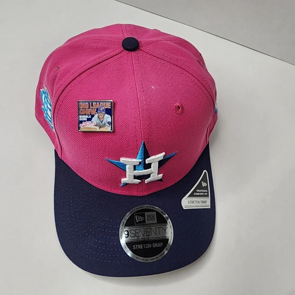 Houston Astros New Era 59FIFTY Hat Big League Chew Pink W Pin Stretch Snap NWT